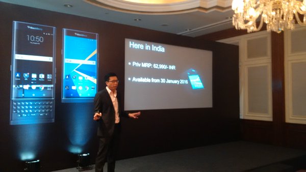 BlackBerry will launched its first Android-powered smartphone 'Priv' in India on 28 January. BlackBerry,BlackBerry Priv,BlackBerry Priv price,BlackBerry Android smartphone,BlackBerry launches smartphone in India,BlackBerry smartphone in India,BlackBerry smartphone,Priv