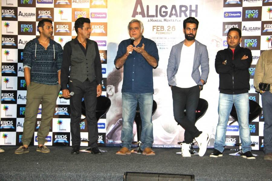 Aligarh is an Upcoming Hindi movie based on the real-life incident. Starring Rajkummar Rao and Manoj Bajpai in the lead role. Aligarh Trailer launch,Aligarh Trailer,Rajkummar Rao,Manoj Bajpai,Aligarh Trailer launch pics,Aligarh Trailer launch images,Aligarh Trailer launch photos,Aligarh Trailer launch stills,Aligarh Trailer launch pictures