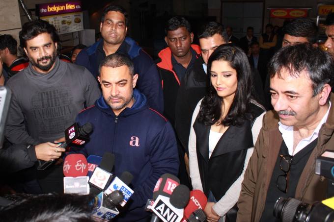 Bollywood actor Aamir Khan, Madhavan, Ritika Singh at Saala Khadoos special screening in Delhi. Saala Khadoos,Aamir Khan,Madhavan,Ritika Singh,Saala Khadoos special screening,Saala Khadoos special screening pics,Saala Khadoos special screening images,Saala Khadoos special screening photos,Saala Khadoos special screening pictures,Saala Khadoos specia