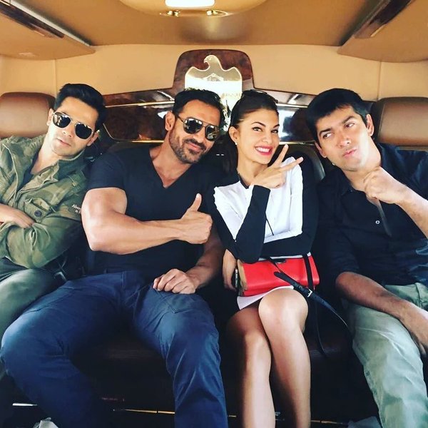John Abraham, Varun Dhawan and Jacqueline Fernandez gets royal treat in Abu Dhabi. Dishoom,John Abraham,Varun Dhawan,Jacqueline Fernandez,Dishoom gets royal treat in Abu Dhabi,Sheikh Nahyan bin Mubarak Al Nahyan,bollywood movie Dishoom,Dishoom movie stills,Dishoom on the sets