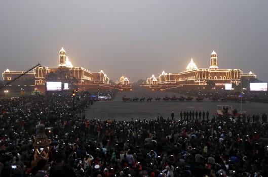 The ceremony symbolises retreat after a day on the battlefield, and marks the official end of the Indian Republic Day celebrations.
