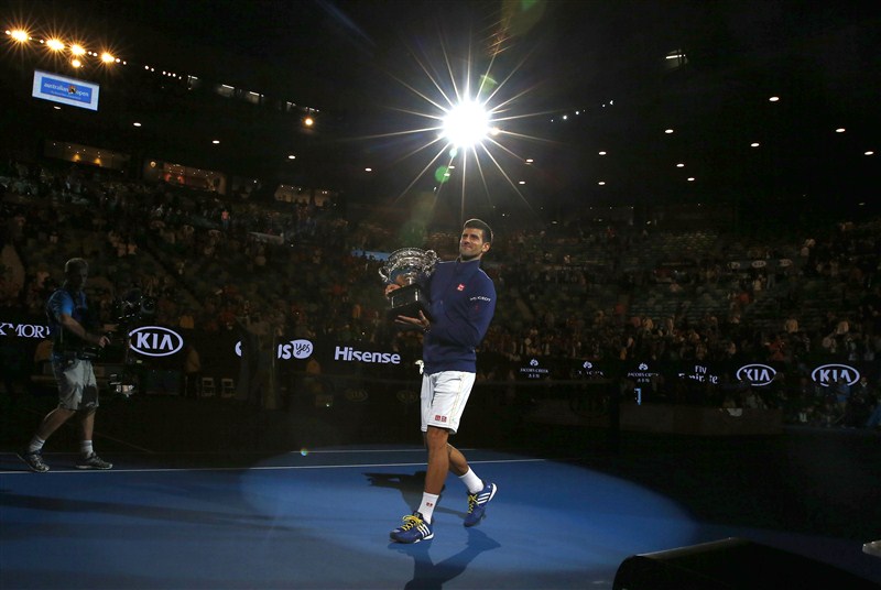 World number one Novak Djokovic beat Andy Murray in straight sets to win his sixth Australian Open title. Andy Murray beaten by Novak Djokovic,Novak Djokovic,Novak Djokovic beats Andy Murray,Australian Open final,Australian Open final 2016,Novak Djokovic wins Australian Open final,Novak Djokovic champion,Andy Murray