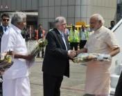Prime Minister Narendra Modi arrived on Tuesday to take part in the ongoing Global Ayurveda Festival.