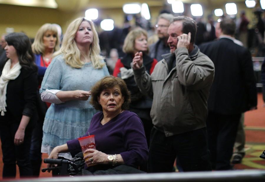 Reaction from Donald Trump supporters after Ted Cruz wins the Iowa caucus. Donald Trump,Donald Trump supporters disappointed,Donald Trump disappointed,Ted Cruz,Ted Cruz wins Iowa caucus,Iowa caucus,Trump Supporters