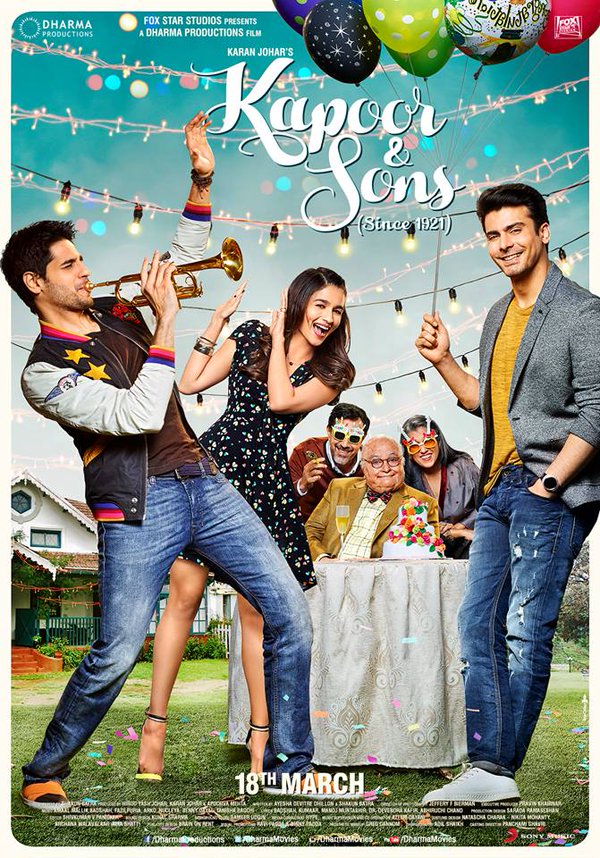 Kapoor & Sons is an upcoming Indian comedy, romantic drama film directed by Shakun Batra. Starring Sidharth Malhotra, Alia Bhatt and Rishi Kapoor in the lead role. Kapoor and Sons first look poster,Kapoor and Sons first look,Kapoor and Sons poster,Sidharth Malhotra,Alia Bhatt,Fawad Khan,Rishi Kapoor,Sanjay Dutt,Amrita Puri