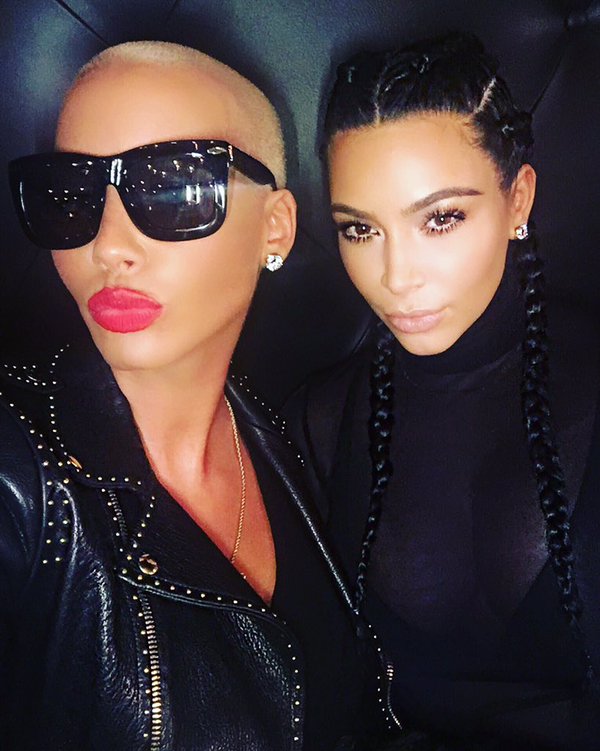 TV personality Kim Kardashian has clicked a selfie with the model-actress Amber Rose. Kim Kardashian,Kim Kardashian selfie with Amber Rose,Amber Rose,TV personality Kim Kardashian,Kim Kardashian selfie,Kim Kardashian selfies,Amber Rose selfie,Amber Rose selfies