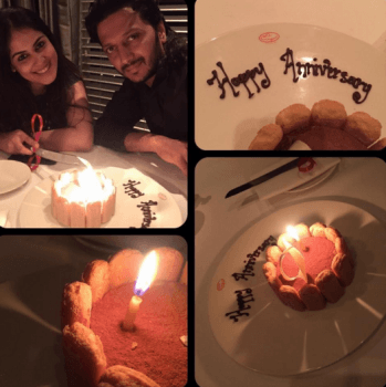 Actors Riteish Deshmukh and Genelia Deshmukh celebrate their love on fourth anniversary.