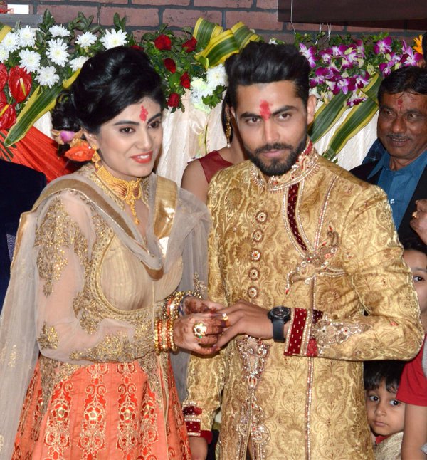 Indian Cricket player Ravindra Jadeja engaged to Riva Solanki. Ravindra Jadeja,Ravindra Jadeja engaged to Riva Solanki,Riva Solanki,Ravindra Jadeja engament,Cricket player Ravindra Jadeja,Ravindra Jadeja marriage,Jadeja