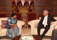 External Affairs Minister Sushma Swaraj met with delegations of three Sri Lankan political parties.
