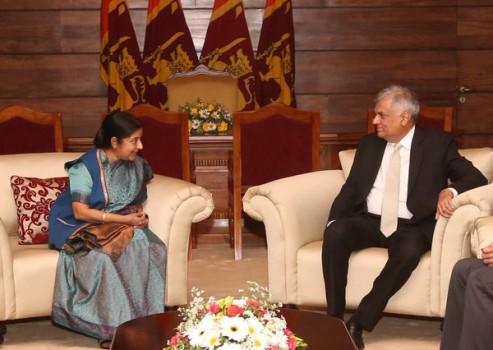 External Affairs Minister Sushma Swaraj met with delegations of three Sri Lankan political parties.