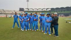 India are the first team into Sunday's U-19 CWC final after a 97 run win over Sri Lanka.
