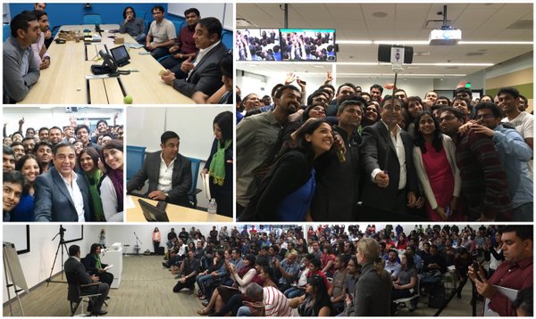 Actor-filmmaker Kamal Haasan visited Google office in Boston on Sunday. Kamal Haasan,actor Kamal Haasan,Kamal Haasan visits Google's office in Boston,Kamal Haasan visits Google's office,Kamal Haasan visits Google office,Google office