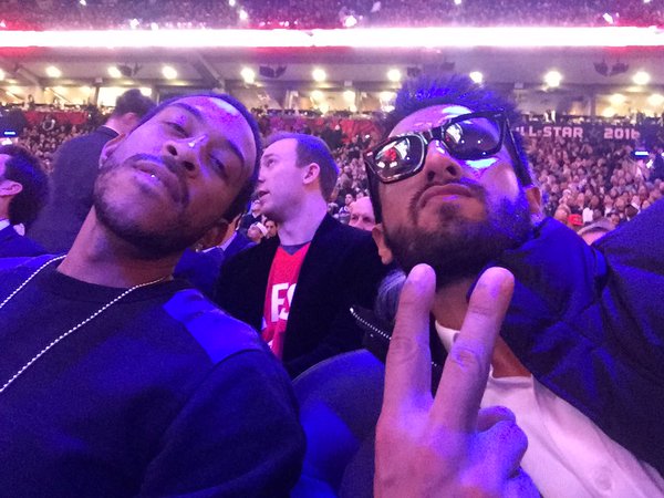 Bollywood actor Ranveer Singh at NBA All-Star basketball game in Toronto. Ranveer Singh,Ranveer Singh meets Ludacris,Ranveer Singh celebrates Valentine's Day,Ranveer Singh meets Ludacris at NBA All-Star game,Ranveer meets Ludacris,NBA All-Star game,Ranveer Singh at NBA All-Star game,actor Ranveer Singh,Ranveer Singh new pi
