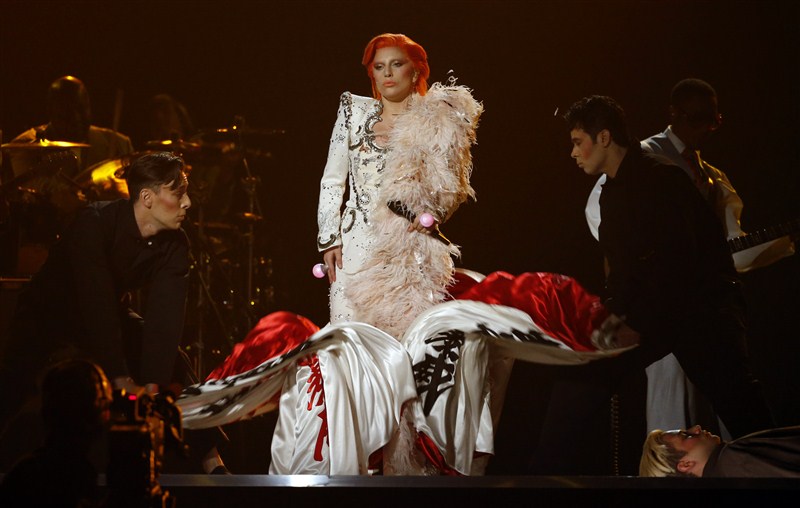 Singer Lady Gaga remembered late singer David Bowie with a sprawling tribute, while performing a medley of his hit songs at the 58th annual Grammy Awards. Lady Gaga,singer Lady Gaga,Lady Gaga pays tribute to David Bowie at Grammy Awards,Lady Gaga pays tribute to David Bowie,David Bowie,tribute to David Bowie,Grammy Awards,Grammy Awards 2016,58th Grammy Awards,Grammy Awards pics,Grammy Awards images,Grammy A
