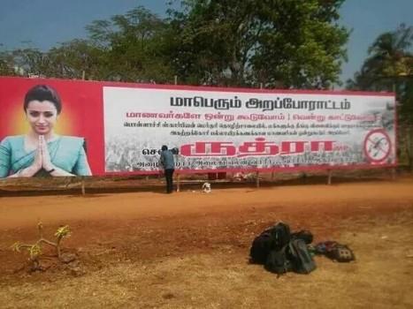 Actor Dhanush currently sports a thick beard for one of his roles in upcoming Tamil political thriller 