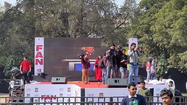 Bollywood actor Shah Rukh Khan launches 'Fan' title track at Hansraj College in Delhi today at 4pm. Shah Rukh Khan,Shahrukh Khan,SRK,Fan Anthem,Fan title track,Fan track,Shah Rukh Khan to launch 'Fan' title track,Shah Rukh Khan launches 'Fan' Anthem,Bollywood movie Fan