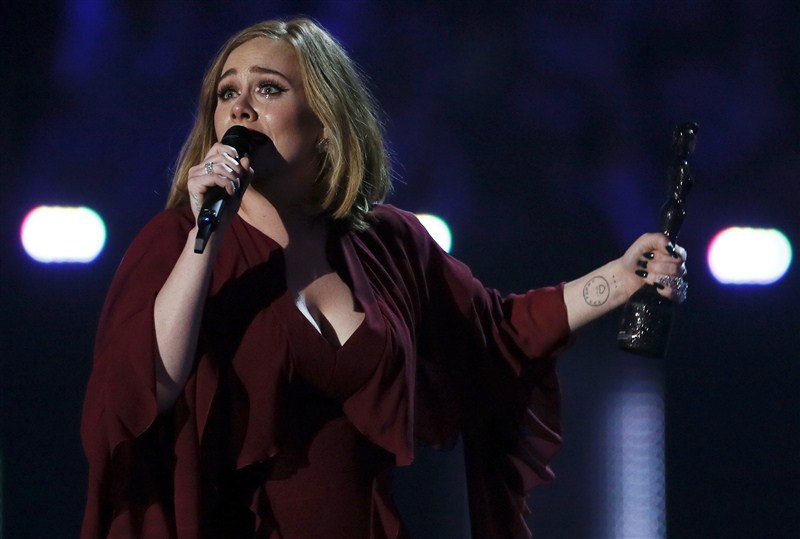 Singer Adele bagged four awards, including Best Album, at the 2016 BRIT Awards held at The O2. Adele,Singer Adele,BRIT Awards,Best Album,Adele dominates BRIT Awards with four wins,Adele dominates BRIT Awards