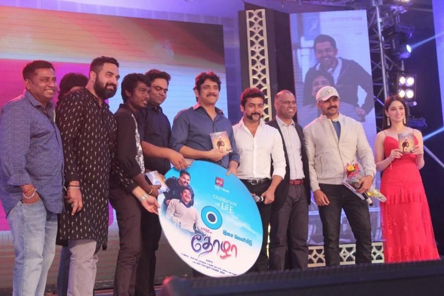 The audio launch of Nagarjuna, Karthi and Tamannaah's Tamil movie Thozha,Thozha Audio Launch,Nagarjuna,Karthi,Tamannaah,Suriya,Thozha Audio Launch Photos,Thozha Audio Launch pics,Thozha Audio Launch images,Thozha Audio Launch stills,Thozha Audio Launch pictures