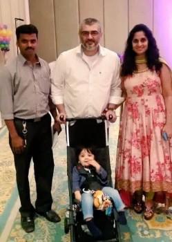 South Indian Actor Thala Ajith with his son Aadvik at Passport office.