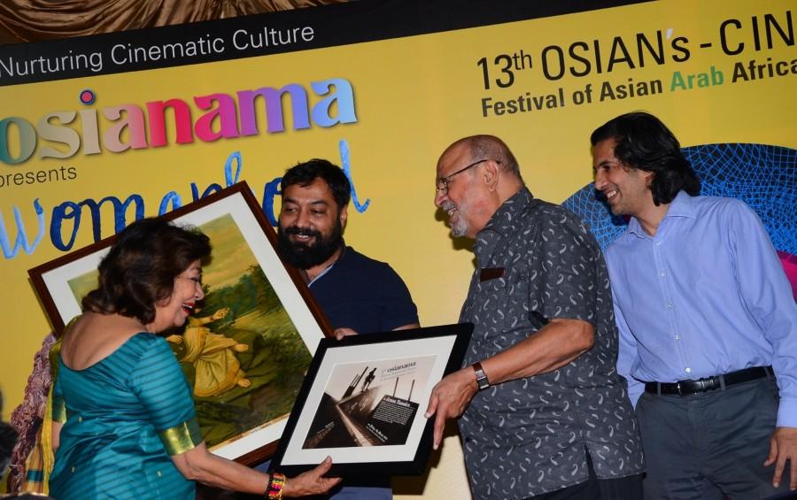 Anurag Kashyap, Shyam Benegal, Neville Tuli, Lalita Lajmi, Aarti Chhabria, Deepak Dobriyal, Uma da Cunha among others at at the opening ceremony of Osian's Cinefan Festival at Liberty Cinema. Osian's Cinefan Fest,Anurag Kashyap,Shyam Benegal,Neville Tuli,Lalita Lajmi,Aarti Chhabria,Deepak Dobriyal,Uma da Cunha