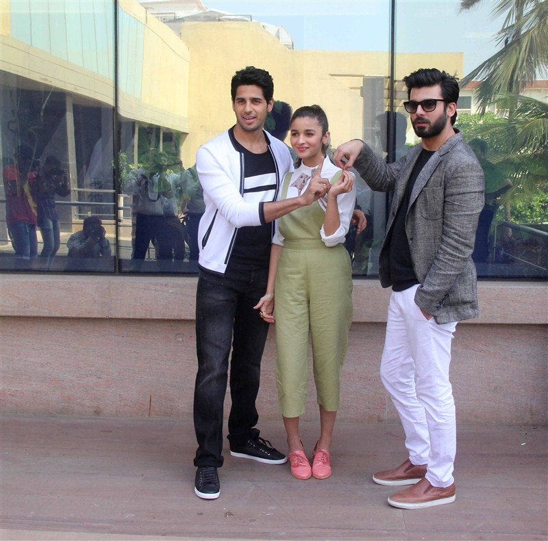Bollywood actor Alia Bhatt, Sidharth Malhotra & Fawad Khan at Kapoor And Sons' Media Meet. Alia Bhatt,Sidharth Malhotra,sidharth malhotra,Alia Bhatt and Sidharth Malhotra,Kapoor And Sons,Kapoor And Sons' Media Meet,Media interaction of film Kapoor and Sons