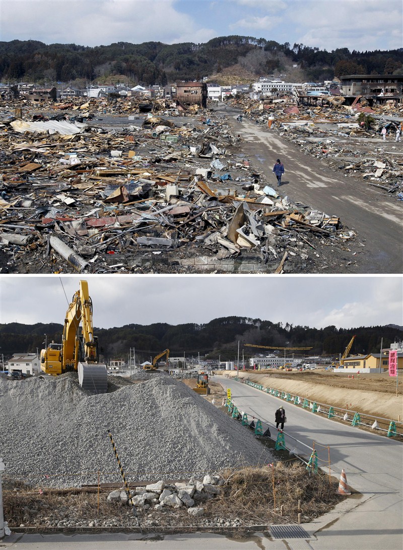Before and after pictures ahead of the five-year anniversary of the March 11, 2011 earthquake and tsunami disaster. Japan 2011 tsunami,Japan tsunami,Japan 2011 tsunami five-year anniversary,Japan tsunami five-year anniversary,tsunami five-year anniversary,tsunami disaster