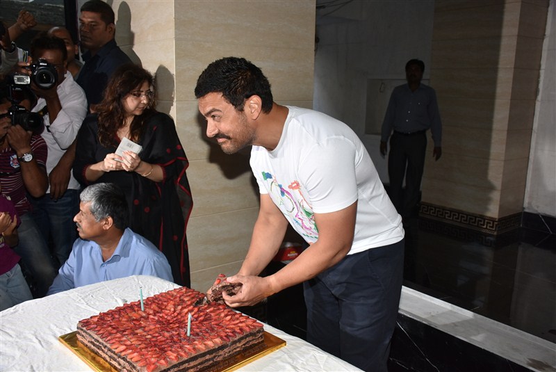 Bollywood actor Aamir Khan's 51st birthday celebrations with media. Aamir Khan,Aamir Khan 51st birthday celebrations? with media,Aamir Khan 51st birthday celebrations,Aamir Khan birthday celebrations,Aamir Khan birthday,actor Aamir Khan,Aamir Khan birthday celebration