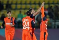 The Netherlands prevailed over Ireland by 12 runs in a six over-per-side rain-curtailed inconsequential qualifying contest of the World Twenty20 cricket tournament at the Himachal Pradesh Cricket Association (HPCA) Stadium on Sunday.