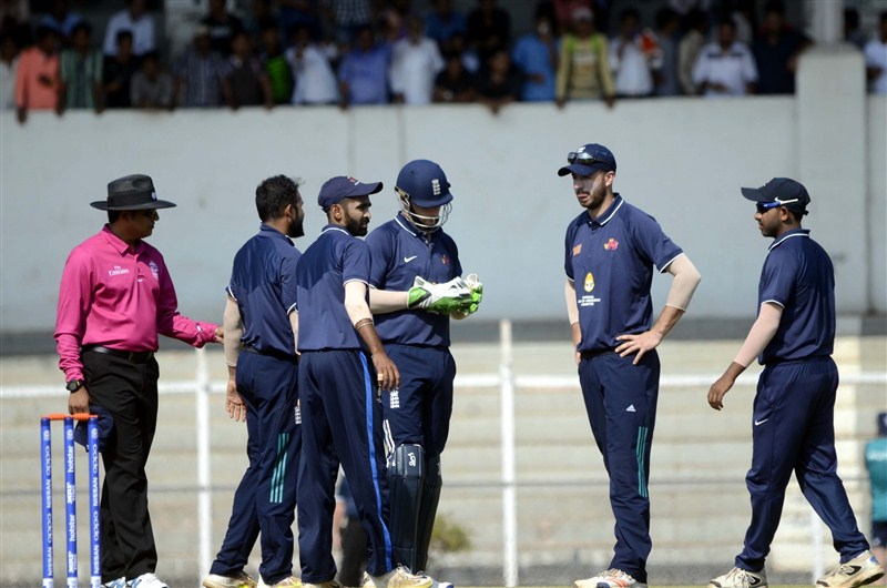 Mumbai's talented batsman Jay Bista scored an impressive 37-ball 51, but his side Mumbai Cricket Association XI (MCA XI) went down by 14 runs against England in a World Twenty20 warm-up match at the Brabourne Stadium on Monday. England beat MCA XI,England vs MCA XI,Jay Bista,World T20,ICC World T20 2016,ICC World T20,world t20 results,world t20,World T20 pics,World T20 images,World T20 stills,World T20 pictures,World T20 photos