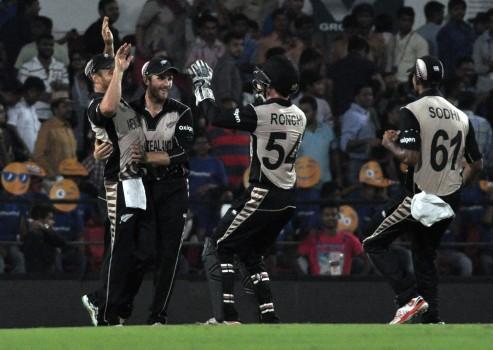 India restrict New Zealand to low total.
