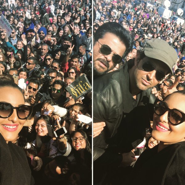 Bollywood extravaganza, the International Indian Film Academy (IIFA) celebrations, will return to Europe for the fourth time, with the scenic Madrid in Spain as the chosen destination this year. Actors Anil Kapoor, Hrithik Roshan and Sonakshi Sinha are already in Madrid to spread the 'filmy' fever. IIFA 2016,IIFA 2016 in Spain,Hrithik Roshan,Anil Kapoor,Sonakshi Sinha,Madrid,filmi fever,IIFA