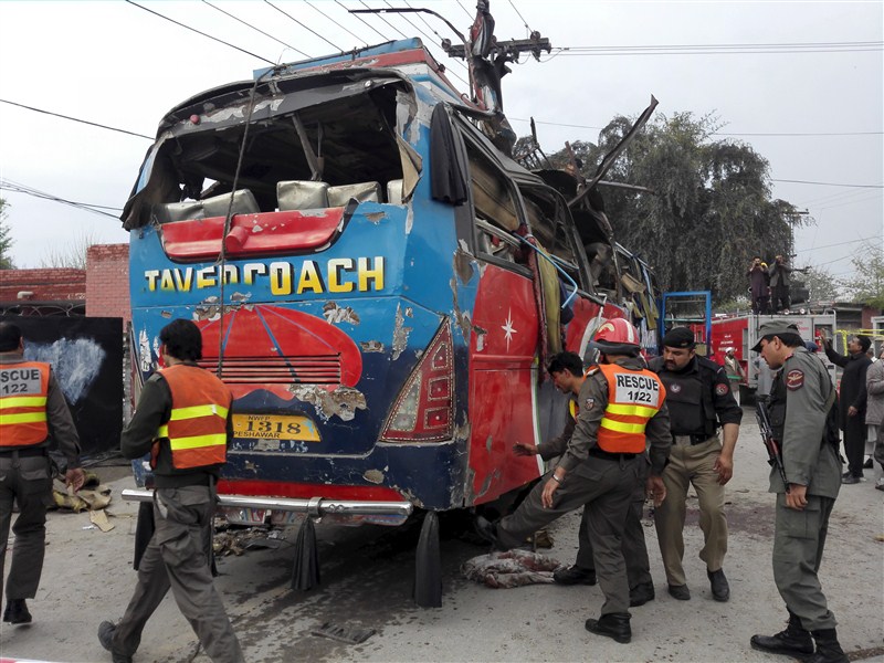 Bus Blast Kills At Least 16 In Pakistan's Peshawar - Photos,Images ...