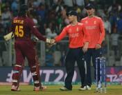 England vs West Indies in a Group 1 World Twenty20 cricket clash at the Wankhede Stadium on Wednesday.