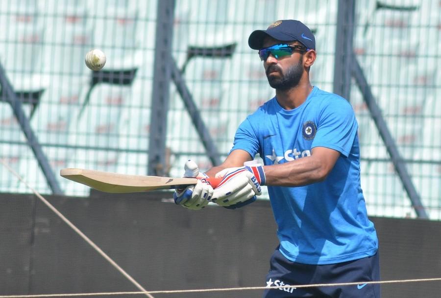 Suresh Raina and Ajinkya Rahane during a practice session at Eden Gardens ahead of their ICC T20 World Cup match in Kolkata, on March 17, 2016. India vs Pakistan,India v Pakistan,Pakistan vs India,Pakistan v India,India vs Pakistan World T20,Suresh Raina,Ajinkya Rahane,ICC T20 World Cup match,ICC World T20 2016,ICC World T20,India vs Pakistan in ICC World T20 2016,India vs Pakistan ICC World T20