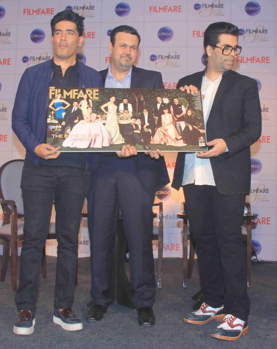 Karan Johar, Manish Malhotra at cover launch of Ciroc Filmfare Glamour & Style Awards Filmfare Glamour & Style Awards,Karan Johar,Manish Malhotra,Cover launch,photos
