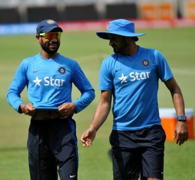 Indian Cricket Players during a practice session ahead of match against Bangladesh at Chinnaswamy Stadium, in Bengaluru on March 22, 2016.