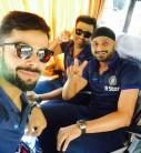 Virat Kohli, MS Dhoni, Harbhajan Singh celebrate Holi.