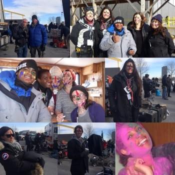 Bollywood actress Priyanka Chopra celebrates Holi with Quantico team.