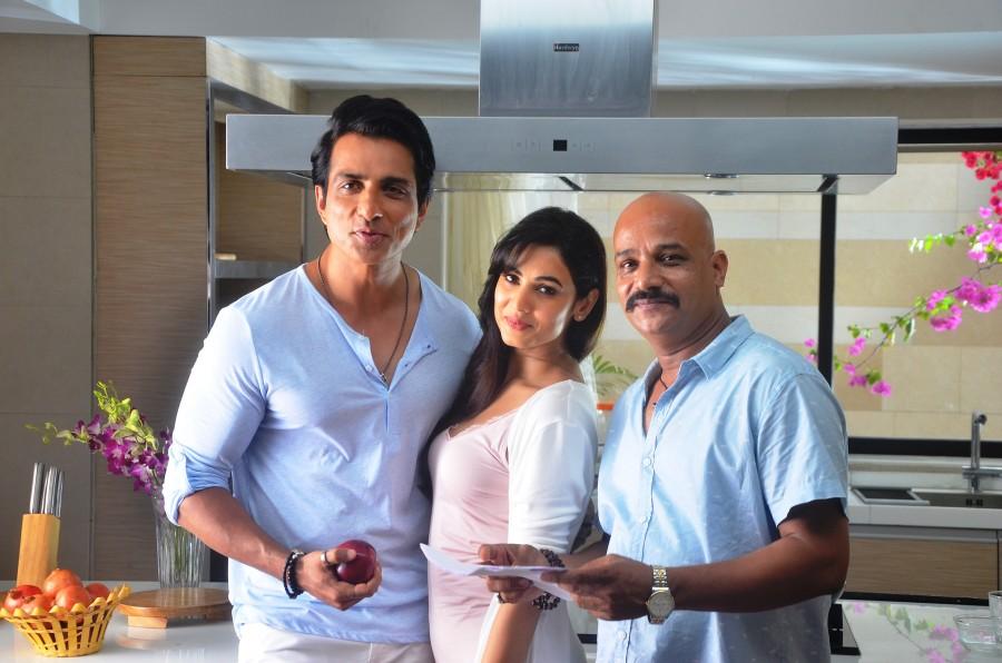Actress Sonal Chauhan and Actor Sonu Sood Shoot as Brand Ambassadors for Texmo Pipe Fittings AD with Director Rajend. Sonu Sood,Sonal Chauhan,Sonal Chauhan and Sonu Sood Shoot as Brand Ambassadors,Texmo Pipe Fittings AD,Director Rajend,Sonal Chauhan and Sonu Sood