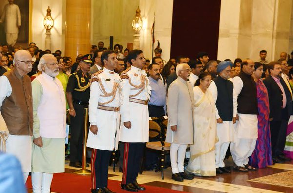 President Pranab Mukherjee on Monday conferred Padma awards on 56 eminent personalities, including Dhirubhai Ambani (posthumously), actor Anupam Kher and former Comptroller and Auditor General of India Vinod Rai, at a function at Rashtrapati Bhavan. Padma Awards 2016,Padma Awards,Ajay Devgn,Anupam Kher,Madhur Bhandarkar,Dhirubhai Ambani,Vinod Rai,Padma Awards event,President Pranab Mukherjee,Pranab Mukherjee,Modi,Narendra Modi