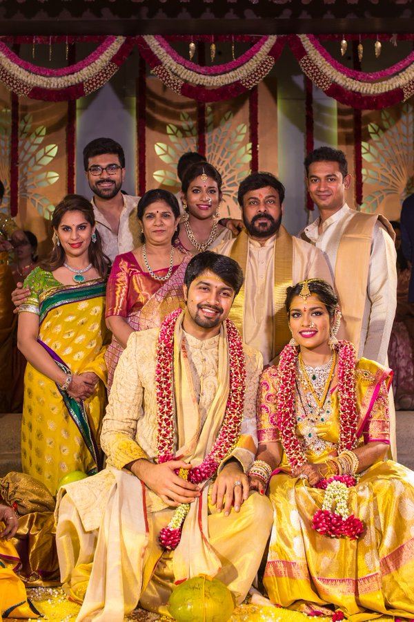 Megastar Chiranjeevi's second daughter Srija Konidela entered wedlock with NRI Kalyan at a private wedding ceremony. Chiranjeevi daughter Srija,Chiranjeevi daughter Srija wedding,Chiranjeevi daughter Srija marriage,Srija wedding,Srija marriage,Srija wedding pics,Srija wedding images,Srija wedding photos,Srija wedding stills,Srija wedding pictures,Ram Charan,Allu Arjun,C