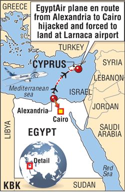 EgyptAir plane hijacked and taken to Cyprus EgyptAir flight hijacker arrested,EgyptAir flight hijacked,EgyptAir flight MS181,egyptair,flight,hijack,hijacked,arrest,arrested,terror,terrorism,Cyprus