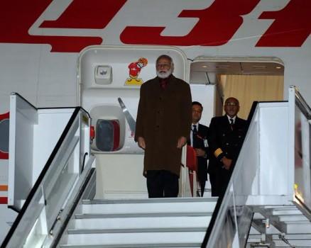 Prime Minister Narendra Modi on Wednesday morning arrived in Brussels on the first leg of his three-nation tour to Belgium, the US and Saudi Arabia.