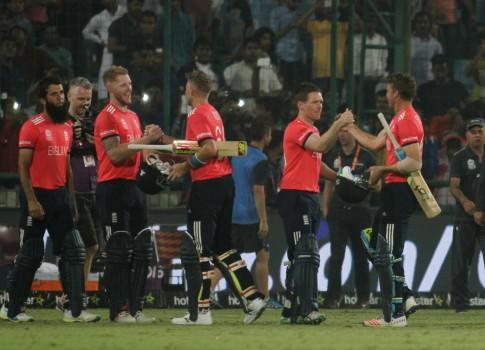 England produced a dominant performance to outclass New Zealand by seven wickets in their World Twenty20 semi-final at the Ferozeshah Kotla Stadium.