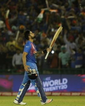 Indian player Virat Kohli scores 89 runs against West Indies.