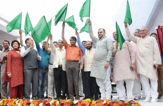 Union Minister for Railways Suresh Prabhu on Tuesday flagged off India's fastest train, the Gatimaan Express, from Nizamuddin Railway station.
