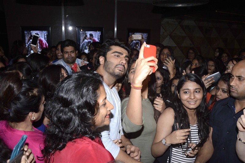 Bollywood actor Arjun Kapoor during the special screening of film Ki & Ka. Arjun Kapoor,Arjun Kapoor at special screening of film Ki & Ka,Ki & Ka special screening,Ki & Ka,bollywood movie Ki & Ka,Ki & Ka special screening pics,Ki & Ka special screening images,Ki & Ka special screening stills,Ki &