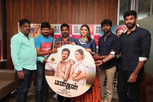 Tamil movie Manithan audio Launch held at Suryan FM, Chennai. Celebs like Udhayanithi Stalin, Hansika Motwani and Madhan Karky graced the event.