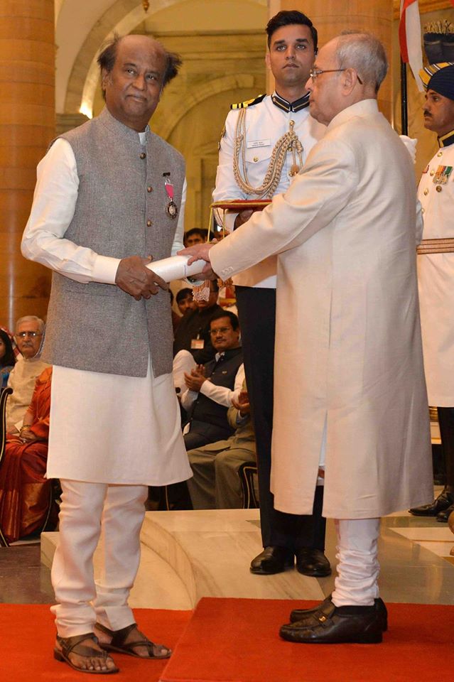 President Pranab Mukherjee honoured superstar Rajinikanth, actress Priyanka Chopra, Tennis player Sania Mirza and many others with the Padma awards. Padma awards,padma award 2016 winners,rajinikanth padma vibhushan award,rajinikanth padma awards,Sania Mirza,sania mirza padma awards,priyanka chopra padma