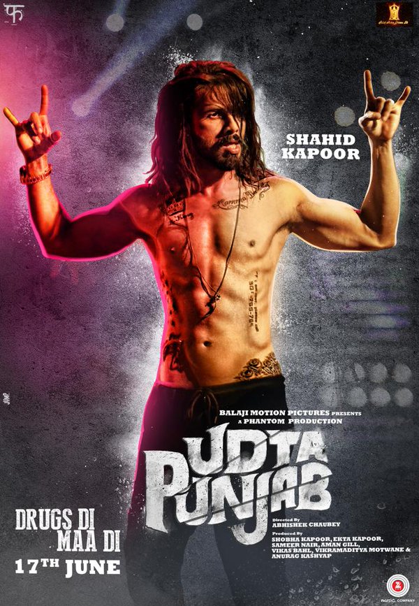 Shahid Kapoor is all set to play a Punjabi Rockstar- 'Tommy Singh' in his forthcoming film Udta Punjab. Shahid Kapoor,Shahid Kapoor's Udta Punjab first look poster,Udta Punjab first look poster,Udta Punjab first look,Udta Punjab poster,bollywood movie Udta Punjab,Udta Punjab movie pics,Udta Punjab movie images,Udta Punjab movie photos,Udta Punjab movie